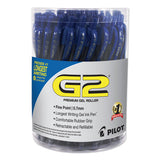 Pilot® G2 Premium Gel Pen Convenience Pack, Retractable, Fine 0.7 mm, Blue Ink, Smoke/Blue Barrel, 36/Pack (PIL84066)