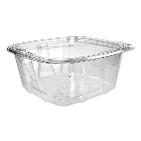 Dart® ClearPac SafeSeal Tamper-Resistant/Evident Containers, Flat Lid, 64 oz, 8.1 x 7.8 x 3.3, Clear, Plastic, 100/Bag, 2 Bags/CT (DCCCH64DEF)
