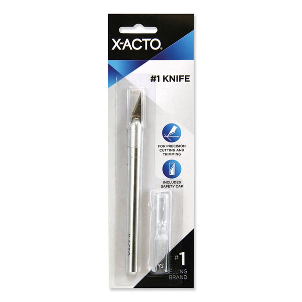 X-ACTO® No. 1 Z-Series Precision Utility Knife with Replaceable Steel Blade, Safety Cap, Silver (EPIXZ3601) Each