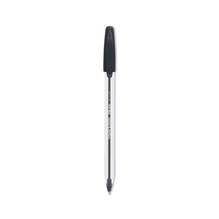 Paper Mate® InkJoy 50ST Ballpoint Pen, Stick, Medium 1 mm, Black Ink, Clear Barrel, Dozen (PAP2013154)