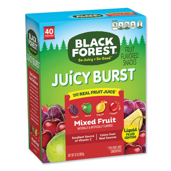 Black Forest® Juicy Burst Fruit Flavored Snack, Mixed Fruit, 32 oz, 40/Box (BLFFER47149)