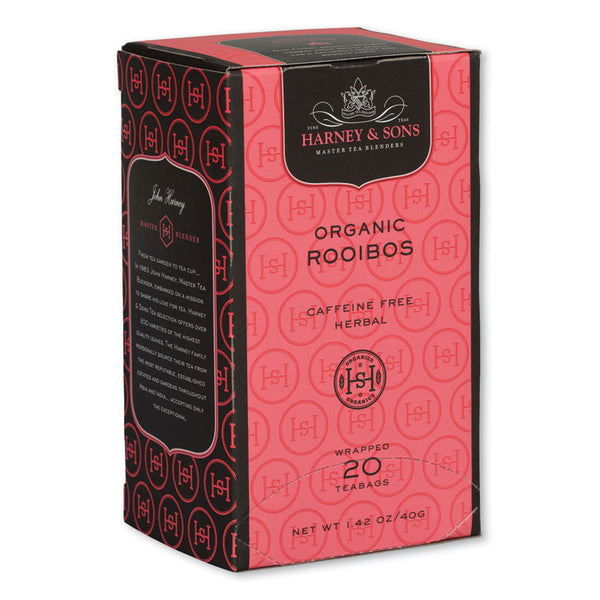 Harney & Sons Premium Tea, Organic Rooibos Herbal Tea, Individually Wrapped Tea Bags, 20/Box (HEYHSF30081)