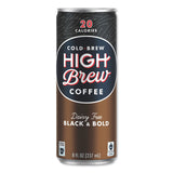 HIGH Brew® Coffee Cold Brew Coffee + Protein, Black and Bold, 8 oz Can, 12/Pack (HIH00504) Case of 12