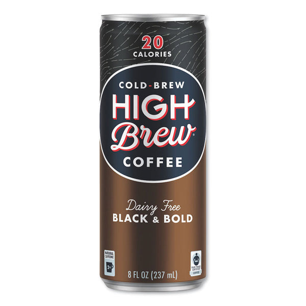 HIGH Brew® Coffee Cold Brew Coffee + Protein, Black and Bold, 8 oz Can, 12/Pack (HIH00504)