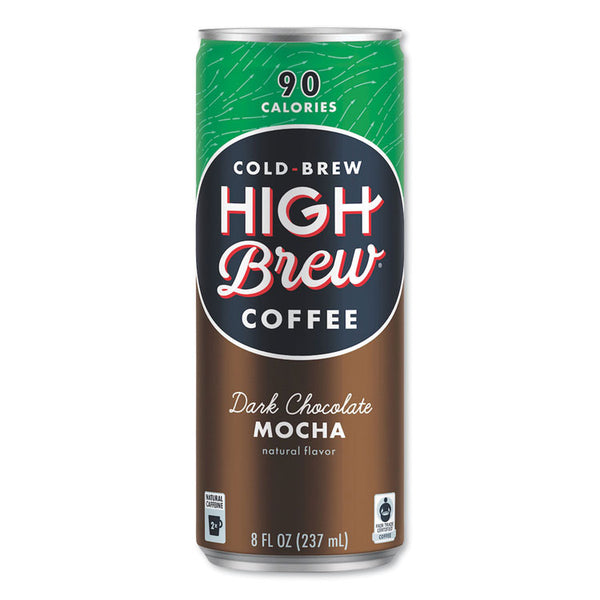 HIGH Brew® Coffee Cold Brew Coffee + Protein, Dark Chocolate Mocha, 8 oz Can, 12/Pack (HIH00503)