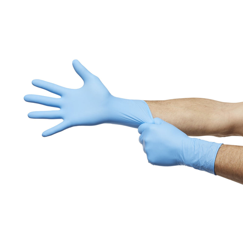 McKesson Confiderm® 6.5CX Exam Glove Small NonSterile Nitrile Extended Cuff Length Textured Fingertips Blue Chemo Tested (921606_CS) 1000/CS