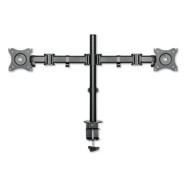 Alera® AdaptivErgo Pole-Mounted Dual Monitor Arm for 30" Monitors, 360 deg Rotation, 30 deg Tilt, 360 deg Pan, Black, Supports 22 lb (ALEAEMA2B)