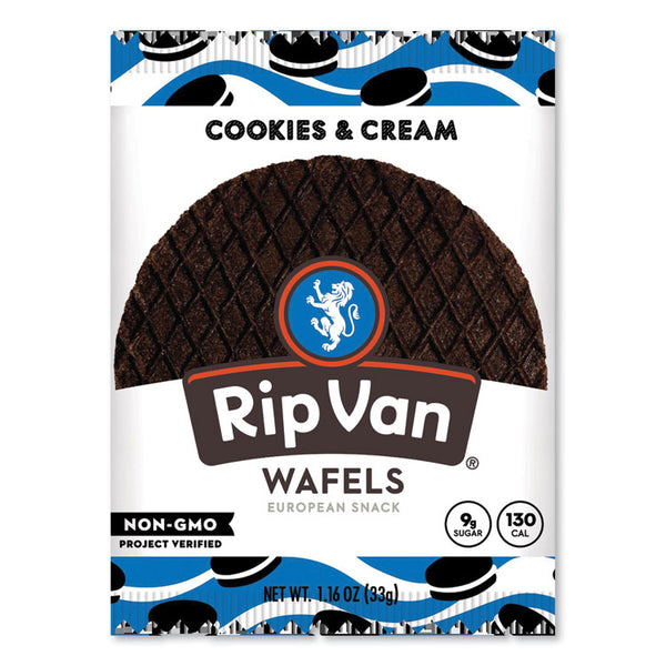 Rip Van® Wafels - Single Serve, Cookies and Cream, 1.16 oz Pack, 12/Box (RVWRVW00388) Box of 12