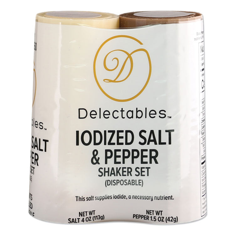 Delectables® Salt and Pepper Shaker Combo, 4 oz Salt Dispenser and 1.5 oz Pepper Dispenser (DEZGRN13060)
