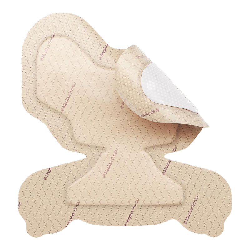 Mepilex® Border Heel Foam Dressing 8-3/5 X 9 Inch With Border Film Backing Silicone Adhesive Heel Sterile (1061939_CS) 30/CS