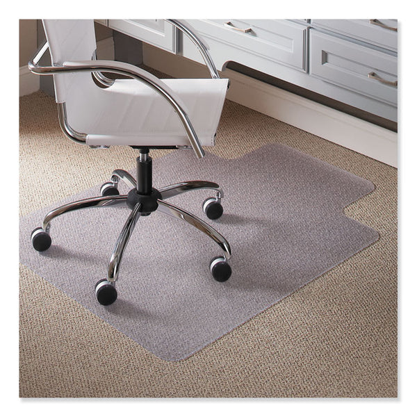 ES Robbins® EverLife Light Use Chair Mat for Flat to Low Pile Carpet, Rectangular with Lip, 45 x 53, Clear (ESR120123)