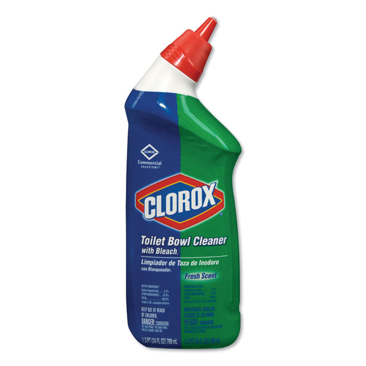 Clorox® Toilet Bowl Cleaner with Bleach, Fresh Scent, 24 oz Bottle, 12/Carton (CLO00031CT)