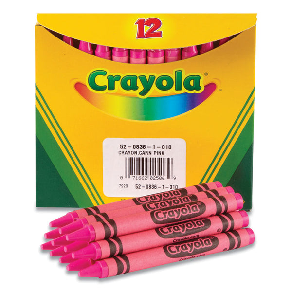 Crayola® Bulk Crayons, Carnation Pink, 12/Box (CYO520836010)
