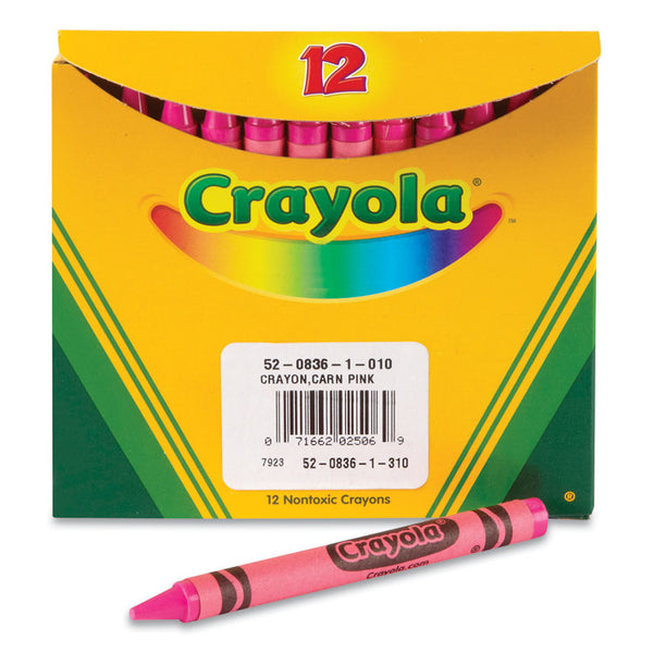 Crayola® Bulk Crayons, Carnation Pink, 12/Box (CYO520836010)