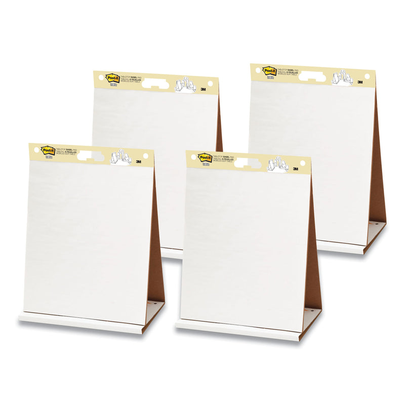 Post-it® Easel Pads Super Sticky Original Tabletop Easel Pad with Self-Stick Sheets, Unruled, 20 x 23, White, 20 Sheets, 4/Pack (MMM563VAD4PK) Pack of 4