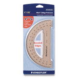 Staedtler Mars College Protractor, Plastic, 6" Ruler Edge/180 Degree, Transparent Tinted (STD5685215BK) Each