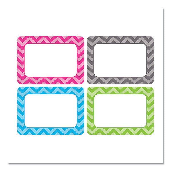 Teacher Created Resources All Grade Self-Adhesive Name Tags, 3.5 x 2.5, Chevron Border Design, Assorted Colors, 36/Pack (TCR5526) Each