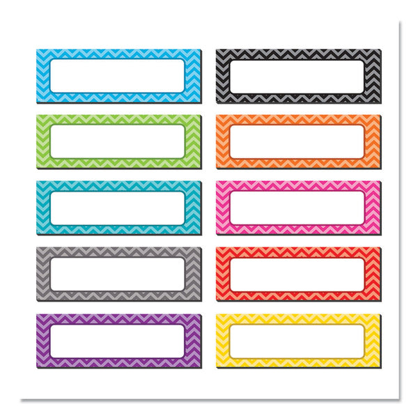 Teacher Created Resources Chevron Labels Magnetic Accents, 10 Assorted Colors, 4.75" x 1.5", 20/Pack (TCR77204) Pack of 20