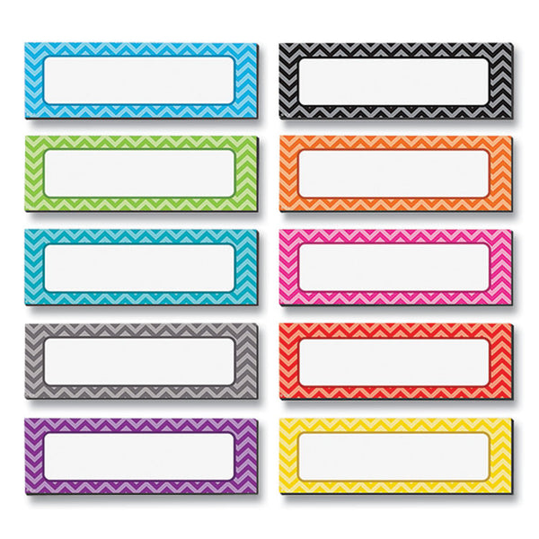 Teacher Created Resources Chevron Labels Magnetic Accents, 10 Assorted Colors, 4.75" x 1.5", 20/Pack (TCR77204) Pack of 20