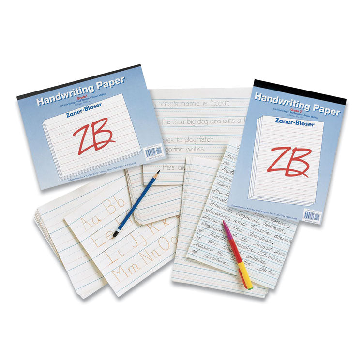 Pacon® Multi-Program Handwriting Paper, 30 lb Bond Weight, 3/4" Long Rule, Two-Sided, 8 x 10.5, 500/Pack (ZNBZP2609) 1 Ream