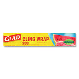 Glad® ClingWrap Plastic Wrap, 200 Square Foot Roll, Clear (CLO00020)