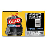 Glad® ForceFlexPlus Drawstring Large Trash Bags, 30 gal, 1.05 mil, 30" x 32", Black, 70/Box (CLO70358)