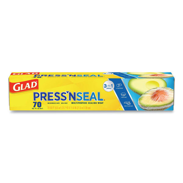 Glad® Press'n Seal Food Plastic Wrap, 70 Square Foot Roll, 12 Rolls/Carton (CLO70441)