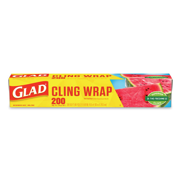 Glad® ClingWrap Plastic Wrap, 200 Square Foot Roll, Clear (CLO00020)