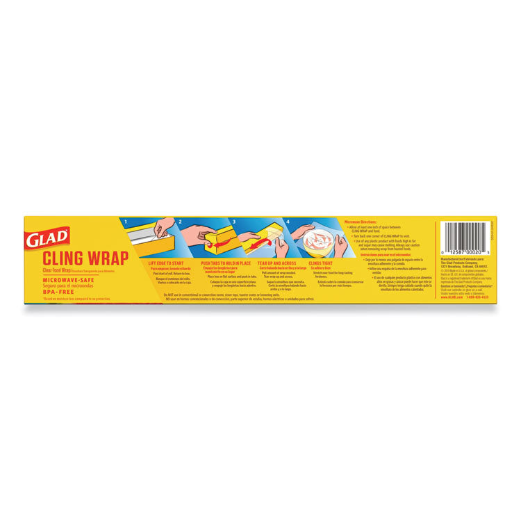 Glad® ClingWrap Plastic Wrap, 200 Square Foot Roll, Clear (CLO00020)