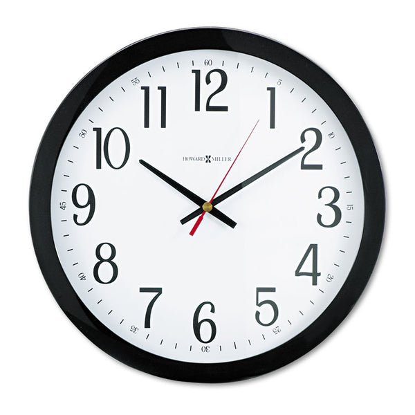 Howard Miller® Gallery Wall Clock, 16" Overall Diameter, Black Case, 1 AA (sold separately) (MIL625166) Each