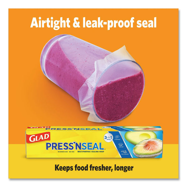 Glad® Press'n Seal Food Plastic Wrap, 70 Square Foot Roll, 12 Rolls/Carton (CLO70441)