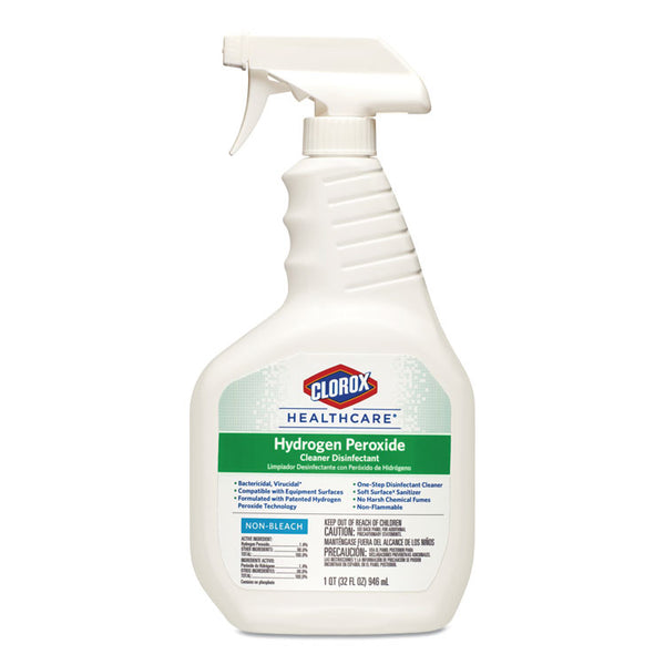 Clorox Healthcare® Hydrogen-Peroxide Cleaner/Disinfectant, 32 oz Spray Bottle, 9/Carton (CLO30828)