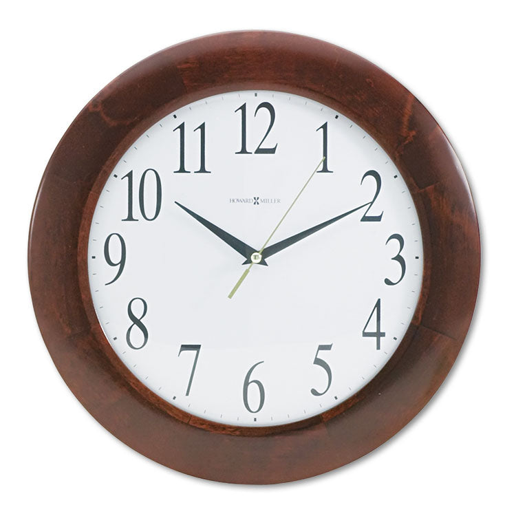 Howard Miller® Corporate Wall Clock, 12.75" Overall Diameter, Cherry Case, 1 AA (sold separately) (MIL625214) Each