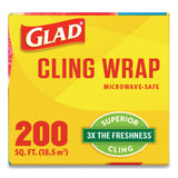 Glad® ClingWrap Plastic Wrap, 200 Square Foot Roll, Clear (CLO00020)