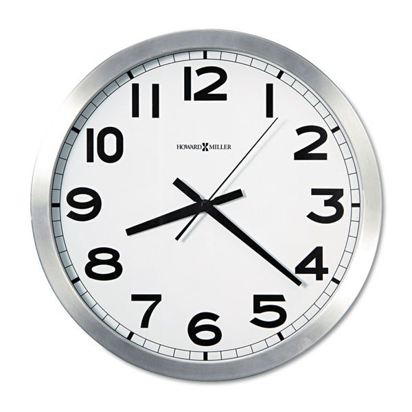 Howard Miller® Spokane Wall Clock, 15.75" Overall Diameter, Silver Case, 1 AA (sold separately) (MIL625450) Each