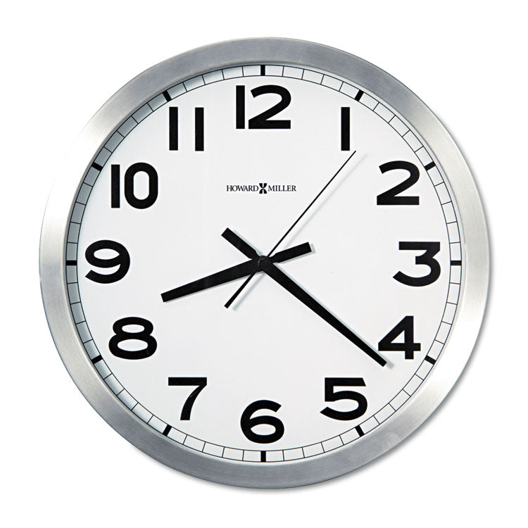 Howard Miller® Spokane Wall Clock, 15.75" Overall Diameter, Silver Case, 1 AA (sold separately) (MIL625450) Each