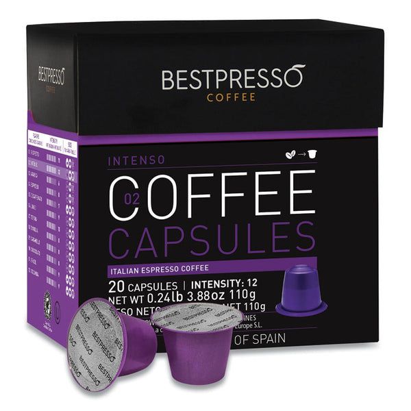 Bestpresso® Nespresso Intenso Italian Espresso Pods, Intensity: 12, 20/Box (BPSBST10413)