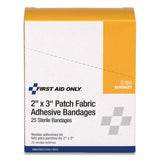 First Aid Only™ Heavy Woven Adhesive Bandages, Strip, 2 x 3, 25/Box (FAOG160) Box of 25