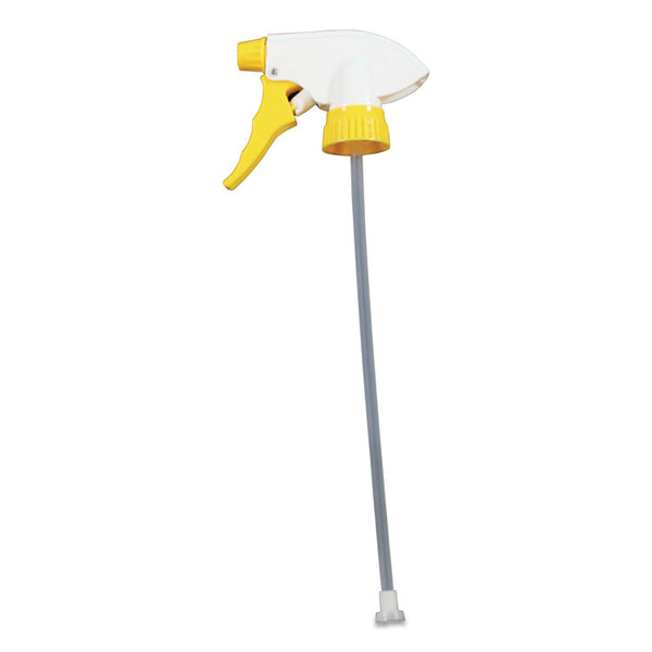 Impact® Chemical Resistant Trigger Sprayer, 9.88" Tube, Fits 32 oz Bottles, Yellow/White, 24/Carton (IMP60192491)