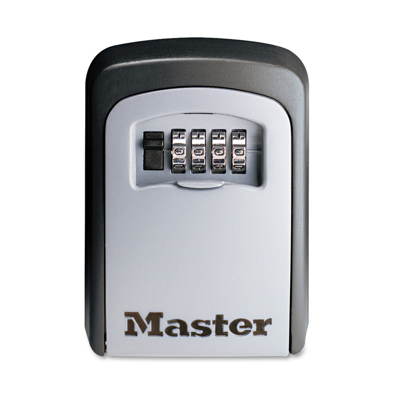 Master Lock Locking Combination 5 Key Steel Box, 3 1/4w x 1 1/2d x 4 5/8h, Black/Silver (MLK5401D) Each