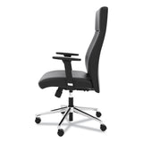 HON® Define Executive High-Back Leather Chair, Supports 250 lb, 17" to 21" Seat Height, Black Seat/Back, Polished Chrome Base (BSXVL108SB11)