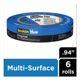 ScotchBlue™ Original Multi-Surface Painter's Tape, 3" Core, 0.94" x 60 yds, Blue, 6/Pack (MMM209024EVP) Pack of 6