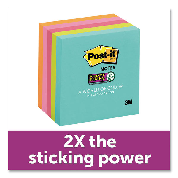 Post-it® Notes Super Sticky Pads in Supernova Neon Collection Colors, 3" x 3", 90 Sheets/Pad, 5 Pads/Pack (MMM6545SSMIA) Pack of 5