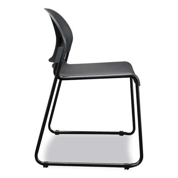 HON® GuestStacker High Density Chairs, Supports Up to 300 lb, 17.5" Seat Height, Lava Seat, Lava Back, Black Base, 4/Carton (HON4031LAT)
