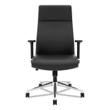 HON® Define Executive High-Back Leather Chair, Supports 250 lb, 17" to 21" Seat Height, Black Seat/Back, Polished Chrome Base (BSXVL108SB11)