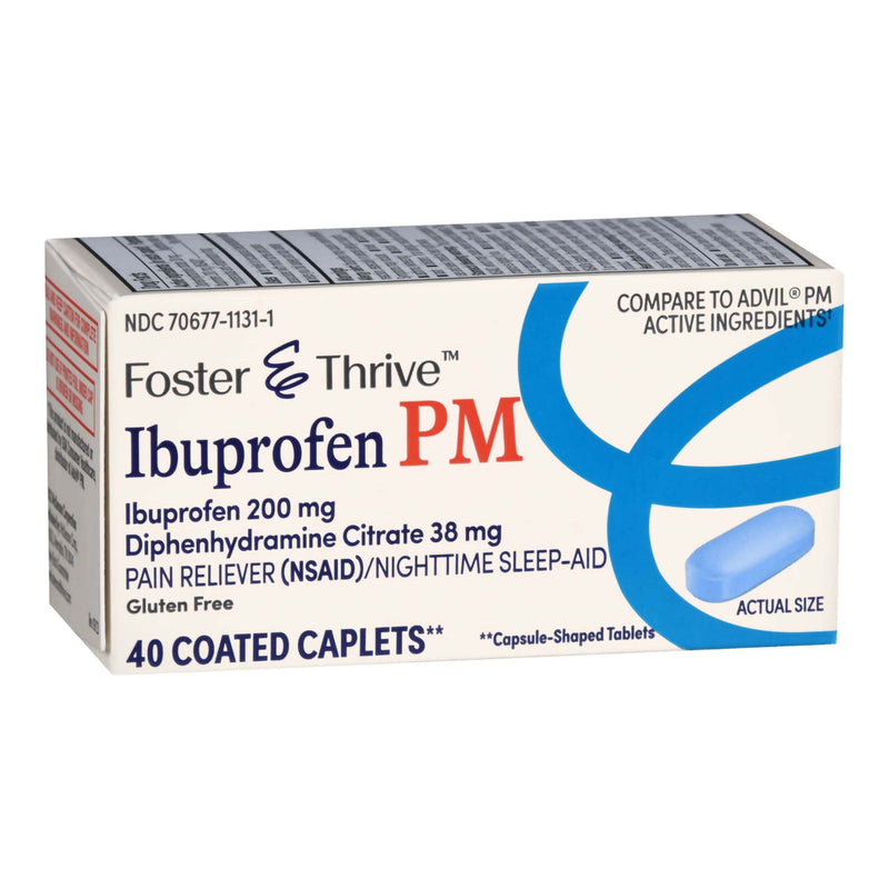 Foster & Thrive™ Nightime Pain / Allergy Relief 200 mg - 38 mg Strength Ibuprofen / Diphenhydramine Capsule 40 per Bottle (1238989_BT) 1/BT