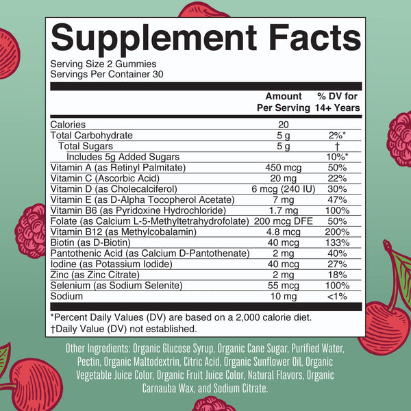 Mary Ruth's® Organic Women's Multivitamin Supplement Vitamin A / C / D / E 450 mcg - 20 mg - 6 mcg - 7 mg Strength Gummie 60 Per Bottle Strawberry Flavor (1271765_EA) 1/EA