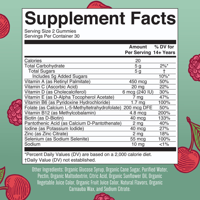Mary Ruth's® Organic Women's Multivitamin Supplement Vitamin A / C / D / E 450 mcg - 20 mg - 6 mcg - 7 mg Strength Gummie 60 Per Bottle Strawberry Flavor (1271765_EA) 1/EA