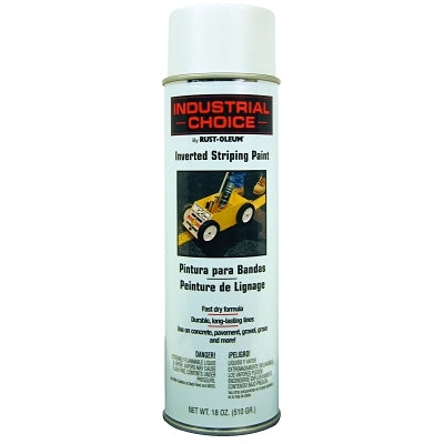 Rust-Oleum Industrial Choice S1600 System Inverted Striping Paints, 18 oz Aerosol, White (647-1691838V) Case of 6