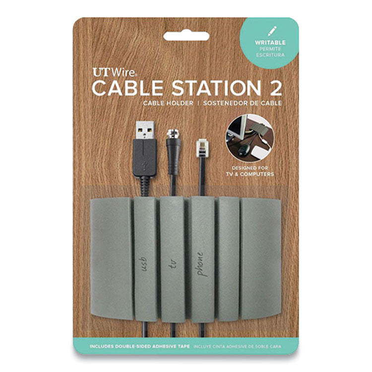 UT Wire® Cable Station 2, 4.75" x 2.75" Gray (RBOUTWCS04GY) Each